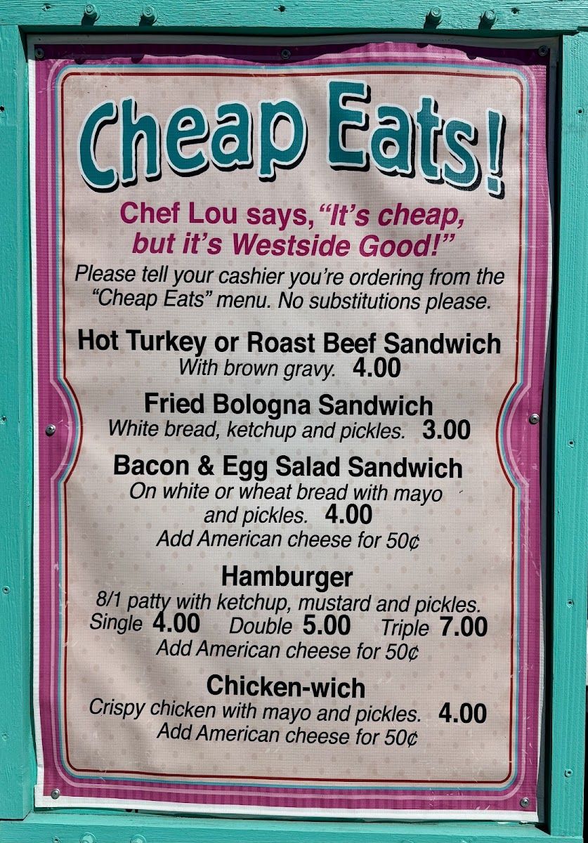 Westside Drive In Menu - Image 3