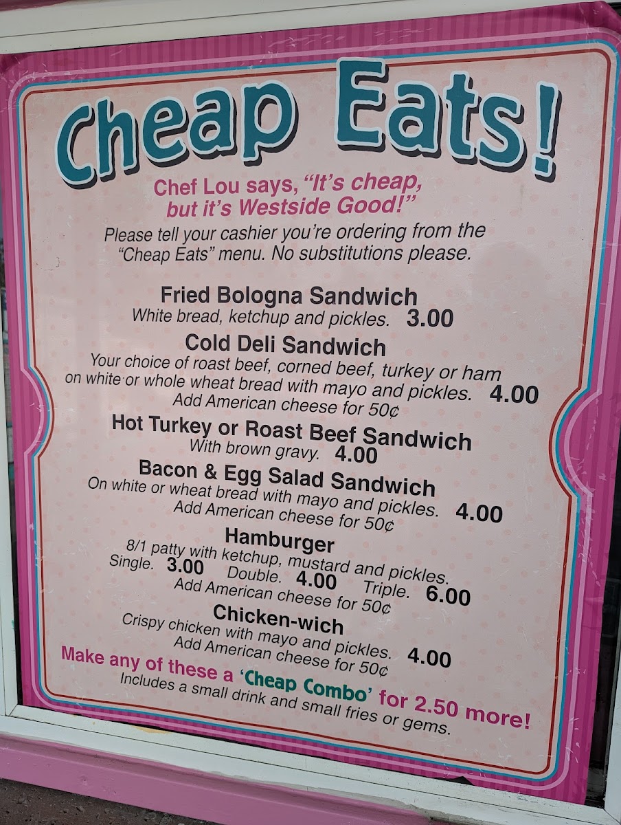 Westside Drive In Menu - Image 6